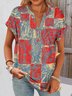 T-shirts Décontracté Floral Été Coton Micro-élasticité Quotidien Coupe Régulière Trapèze Régulier pour Femmes