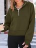 à Capuche Femmes Sportif Plain Printemps / Automne Coton Domestique Régulier Droit Régulier Col mi-ouvert
