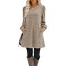 T-shirts Décontracté Plain Printemps / Automne Quotidien Coupe Régulière Manches Longues Mi-long Trapèze Régulier pour Femmes
