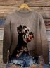 Pulls Décontracté Imprimé d'Animal Printemps / Automne Quotidien Manches Longues Col Rond Régulier Trapèze Régulier pour Femmes