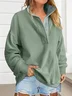 Sweat-shirts Femmes Décontracté Plain Printemps / Automne Polyester Micro-élasticité Domestique Manches Longues Col Rond Droit