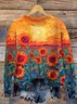 Pulls Décontracté Imprimé d'Animal Printemps / Automne Quotidien Coupe Régulière Col Rond Laine/Tricot Régulier Régulier pour Femmes