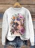 Pulls Femmes Décontracté Imprimé d'Animal Printemps / Automne Micro-élasticité Quotidien Manches Longues Col Rond Régulier Trapèze