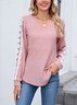 T-shirts Décontracté Plain Printemps / Automne Coton Micro-élasticité Quotidien Régulier Trapèze Régulier pour Femmes
