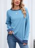 Sweat-shirts Femmes Décontracté Bloc de Couleur Printemps / Automne Micro-élasticité Quotidien Col Rond Régulier Trapèze Régulier