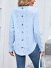 T-shirts Femmes Décontracté Plain Printemps / Automne Polyester Coupe Régulière Col Rond Régulier Trapèze Régulier