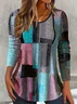 T-shirts Décontracté Abstrait Printemps / Automne Imprimé Quotidien Manches Longues Régulier Droit Régulier pour Femmes