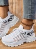 Chaussures Décontractées Urbain Toutes Les Saisons Zèbre Évidé Sportif & De Plein Air Talon Bas Tissu Caoutchouc Chaussures tissées à la mouche pour Femmes
