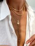 Collier Décontracté Plain Toutes Les Saisons Quotidien Métal Ensembles de couches pour Femmes
