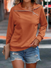 Sweat-shirts Femmes Décontracté Plain Printemps / Automne Quotidien Ample Manches Longues en Mélangé de Coton Régulier Droit