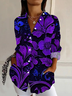 Chemises Décontracté Floral Printemps / Automne Quotidien Régulier Droit Boucle Régulier Col de Chemise pour Femmes