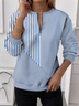 Sweat-shirts Femmes Géométrique Simple Printemps / Automne Quotidien Ample Col Rond Droit Régulier T.-N.-L.