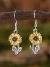 Boucles d'Oreilles Simple Floral Toutes Les Saisons Métal Sortie Métal Goujon pour Femmes