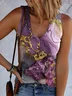 Top Débardeur Tops Femmes Géométrique Décontracté Été Polyester Col V Sans Manches Régulier Trapèze Régulier