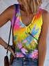 Top Débardeur Tops Décontracté Libellule Été Polyester Quotidien Coupe Régulière Régulier Trapèze Régulier pour Femmes