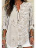 Blouses Décontracté Floral Printemps / Automne Col V Quotidien Manches Longues en Mélangé de Coton Trapèze Régulier pour Femmes