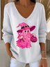 Pulls Femmes Décontracté Printemps / Automne Toussaint Coton Micro-élasticité Quotidien Coupe Régulière Manches Longues Régulier