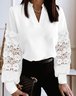 Chemises Femmes Urbain Bloc de Couleur Printemps / Automne Polyester Micro-élasticité Domestique Ample Droit Régulier