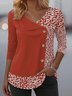 T-shirts Décontracté Printemps / Automne Petites fleurs Coton Quotidien Coupe Régulière Manches Longues Droit Régulier pour Femmes