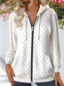 à Capuche Pois Polka Simple Hiver Polyester Sweat-shirt à Capuche Micro-élasticité Vacances Ample Droit pour Femmes
