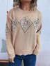 Pulls Femmes Plain Décontracté Printemps / Automne Micro-élasticité Quotidien Coupe Régulière Manches Longues Col Rond Régulier