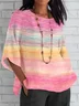 Blouses Femmes Géométrique Simple Été Polyester Quotidien Ample Demi Manche Col Châle Régulier