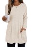 T-shirts Femmes Décontracté Plain Printemps / Automne Coton Micro-élasticité Manches Longues Col Rond Régulier Régulier