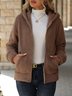 Micro-élasticité Sweat-shirt à Capuche Manches Longues Régulier Plain Cape Blouson pour Femmes