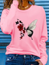 T-shirts Décontracté Floral Printemps / Automne Imprimé Ample Jersey Col Rond Droit Régulier pour Femmes
