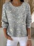 Pulls Rétro Printemps / Automne Toussaint Coupe Régulière Manches Longues Col Rond Régulier Trapèze Régulier pour Femmes