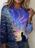 T-shirts Femmes Décontracté Imprimé d'Animal Printemps / Automne Polyester Micro-élasticité Quotidien Col Rond Régulier Trapèze