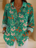 Chemises Simple Floral Printemps / Automne Polyester Faire la navette Ample Manches Longues Régulier Régulier pour Femmes