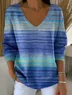 Pulls Décontracté Ombre Printemps / Automne Micro-élasticité Coupe Régulière Manches Longues Régulier Trapèze Régulier pour Femmes