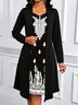 Femmes Géométrique Noir Col V Confortable Robe Maxi Décontracté