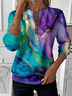 Sweat-shirts Décontracté Abstrait Printemps / Automne Polyester Zip Naturel Quotidien Régulier Régulier pour Femmes