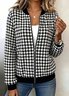 Micro-élasticité Col Montant Manches Longues Régulier Géométrique Blouson Aviateur Blouson pour Femmes