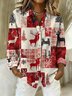 Chemises Femmes Géométrique Décontracté Printemps / Automne Polyester Aucune élasticité Ample Manches Longues Droit Régulier