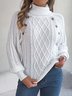 Pulls Femmes Décontracté Plain Printemps / Automne Quotidien Manches Longues Régulier Trapèze Régulier Élasticité moyenne