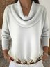 Pulls Simple Hiver Noël Polyester Poids lourd Ample Régulier Droit Élasticité moyenne pour Femmes