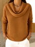 T-shirts Femmes Décontracté Plain Printemps / Automne Micro-élasticité Quotidien Coupe Régulière Régulier Régulier Faux Col