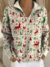 Pulls Femmes Décontracté Printemps / Automne Noël Polyester Aucune élasticité Vacances Ample Régulier Régulier